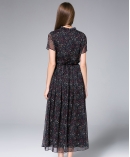 Black Printed Chiffon Maxi Dress